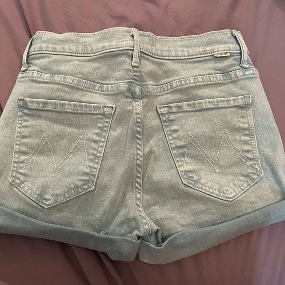 MOTHER Light Wash Jean Shorts - Picture 1 of 8